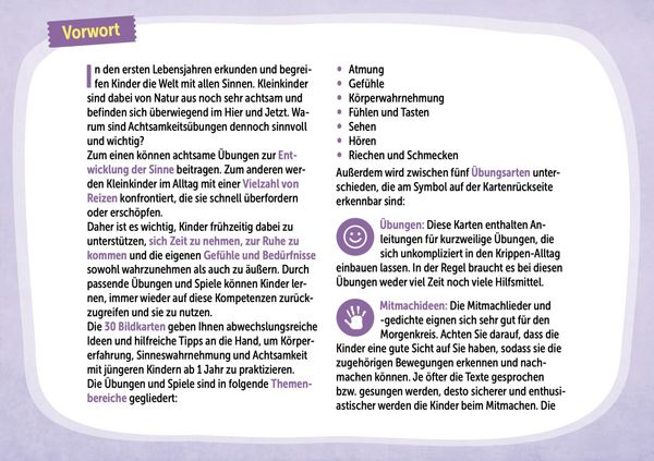 Produktbild: Sinnesf&ouml;rderung und Achtsamkeit f&uuml;r Krippenkinder