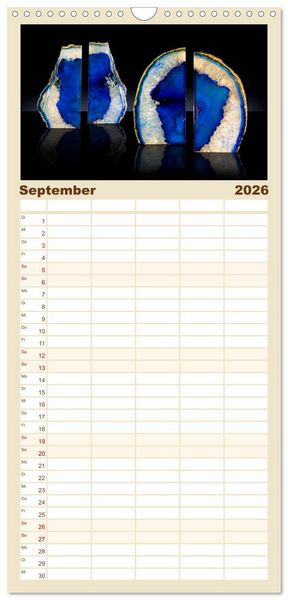 Produktbild: Familienplaner 2026 - MINERALIEN designed by nature mit 5 Spalten (Wandkalender, 21 x 45 cm) CALVENDO