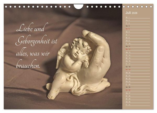 Produktbild: Engel - Die Worte der Liebe (Wandkalender 2026 DIN A4 quer), CALVENDO Monatskalender
