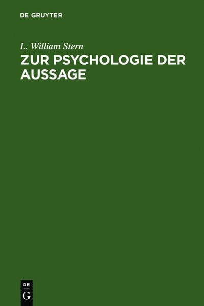 Produktbild: Zur Psychologie der Aussage