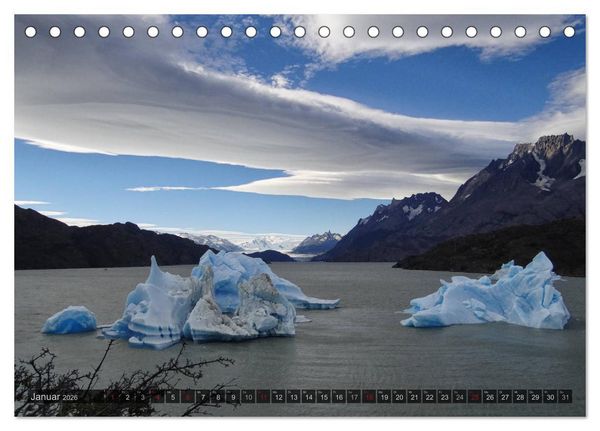 Produktbild: Argentinien und Chile - vom Regenwald bis Feuerland (Tischkalender 2026 DIN A5 quer), CALVENDO Monatskalender
