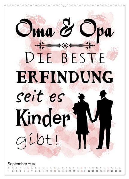 Produktbild: Oma und Opa, die Helden unserer Kindheit (Wandkalender 2026 DIN A2 hoch), CALVENDO Monatskalender