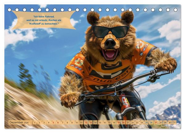 Produktbild: Der tierisch lustige Fahrradkalender (Tischkalender 2026 DIN A5 quer), CALVENDO Monatskalender