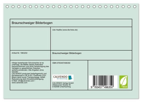 Produktbild: Braunschweiger Bilderbogen (Tischkalender 2026 DIN A5 quer), CALVENDO Monatskalender