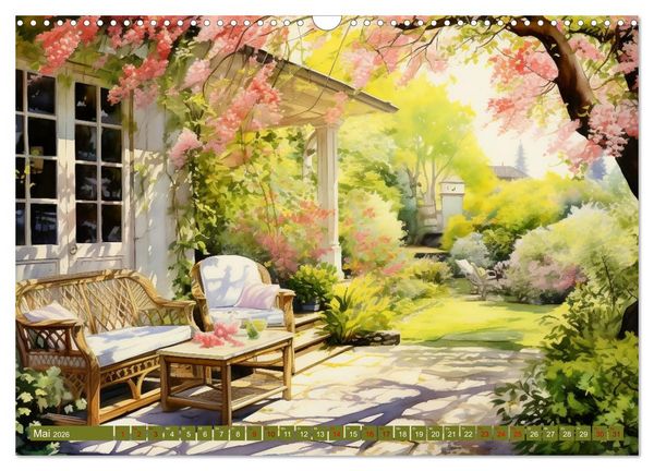 Produktbild: Lauschige Gartenecken (Wandkalender 2026 DIN A3 quer), CALVENDO Monatskalender