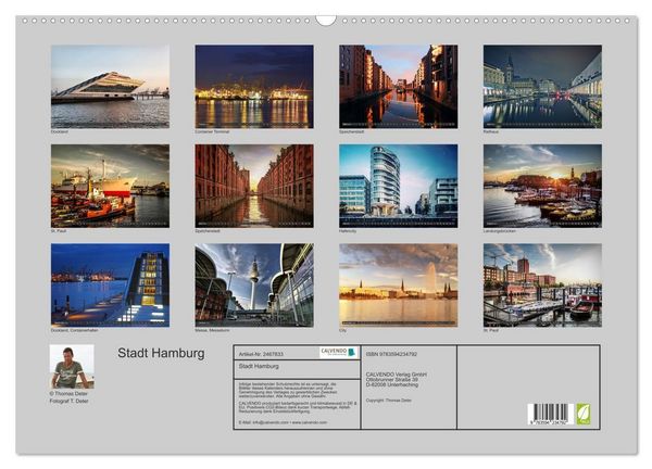 Produktbild: Stadt Hamburg (Wandkalender 2027 DIN A2 quer), CALVENDO Monatskalender