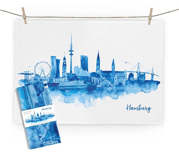 Produktbild: Geschirrtuch Hamburg blau