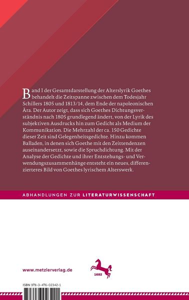 Produktbild: Goethes sp&auml;te Lyrik