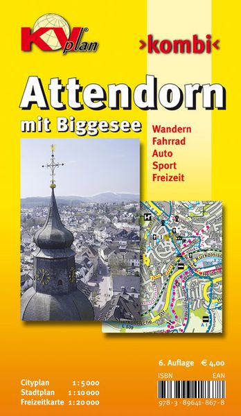 Produktbild: Attendorn mit Biggesee, KVplan, Wanderkarte/Radkarte/Stadtplan, 1:20.000 / 1:10.000 / 1:5.000