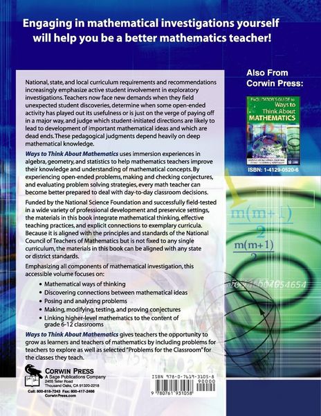 Produktbild: Ways to Think About Mathematics