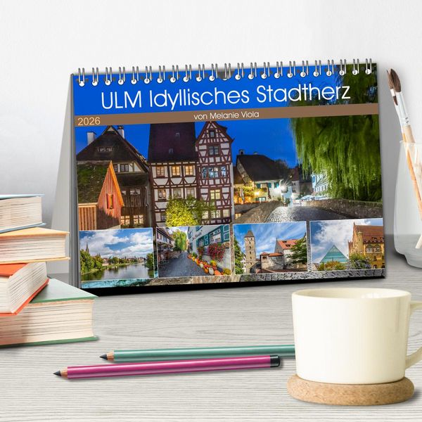 Produktbild: ULM Idyllisches Stadtherz (Tischkalender 2026 DIN A5 quer), CALVENDO Monatskalender