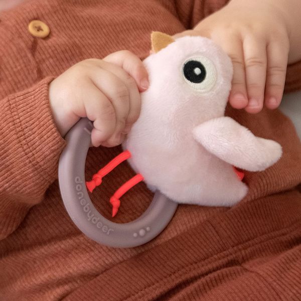Produktbild: Rassel mit Bei&szlig;ring Birdee Rosa