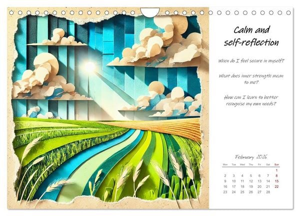 Produktbild: More confidence in 12 months - Collages with reflection questions for a stronger self (Wall Calendar 2026 DIN A4 landscape), CALVENDO 12 Month Wall Calendar