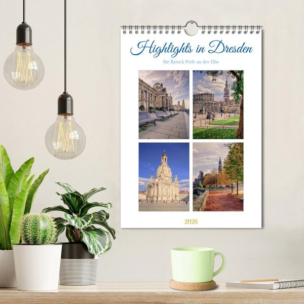 Produktbild: Highlights in Dresden (Wandkalender 2026 DIN A4 hoch), CALVENDO Monatskalender