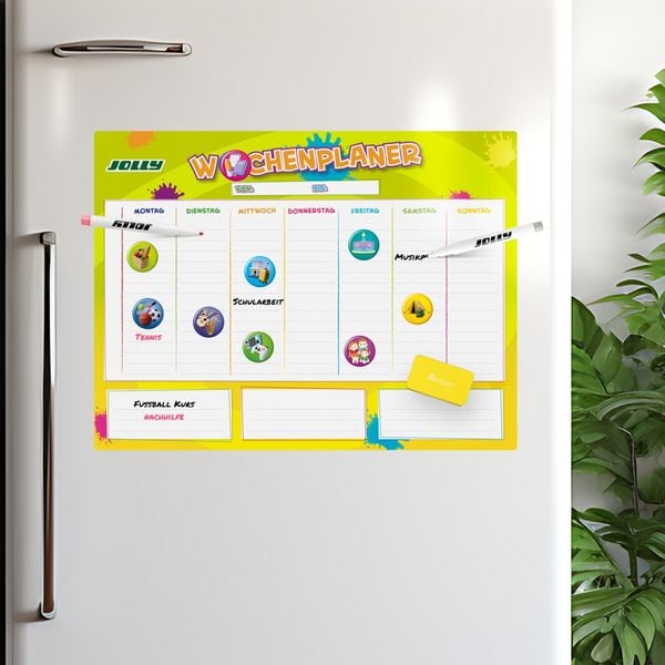 Produktbild: JOLLY Wochenplaner Set: Magnettafel, 2x Marker, Radierer & 9x Magneticons