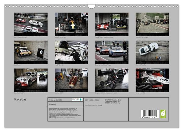 Produktbild: Raceday (Wandkalender 2026 DIN A3 quer), CALVENDO Monatskalender