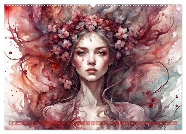 Produktbild: Baum-Prinzessinnen (hochwertiger Premium Wandkalender 2026 DIN A2 quer), Kunstdruck in Hochglanz