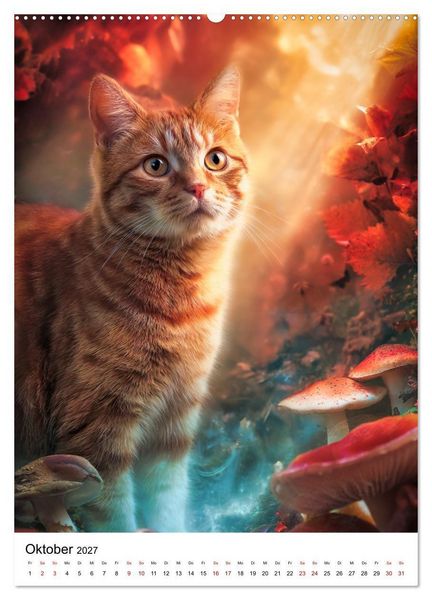 Produktbild: Feuer auf vier Pfoten - Die sch&ouml;nsten roten Katzen (hochwertiger Premium Wandkalender 2027 DIN A2 hoch), Kunstdruck in Hochglanz