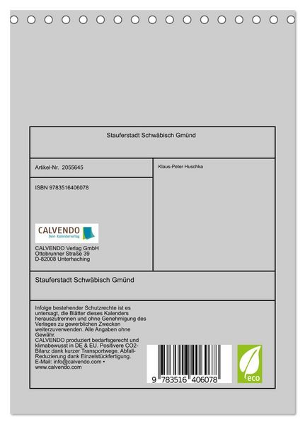 Produktbild: Stauferstadt Schw&auml;bisch Gm&uuml;nd (Tischkalender 2026 DIN A5 hoch), CALVENDO Monatskalender