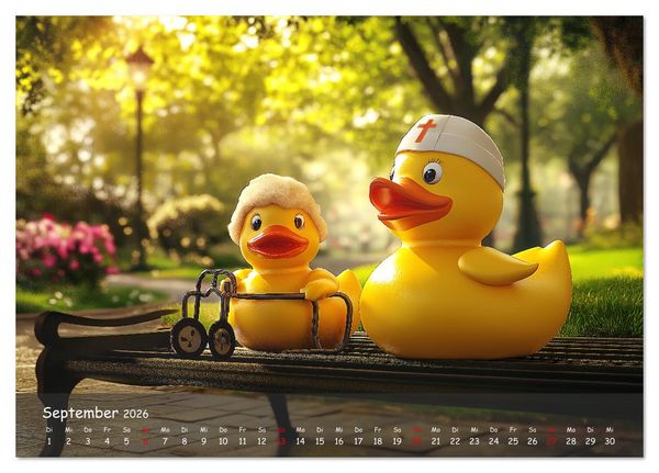 Produktbild: Badeenten Kalender - Quietscheenten in der Berufswelt (Tischkalender 2026 DIN A5 quer), CALVENDO Monatskalender