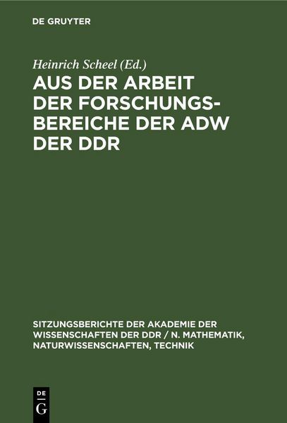 Produktbild: Aus der Arbeit der Forschungsbereiche der AdW der DDR