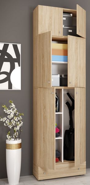 Produktbild: Holz Besenschrank Staubsauger Putzschrank Lona SA