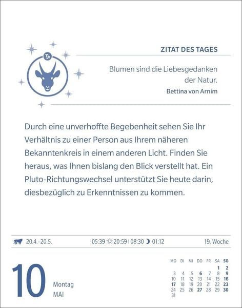 Produktbild: Steinbock Sternzeichenkalender 2027 - Tagesabrei&szlig;kalender - Ihr Horoskop f&uuml;r jeden Tag