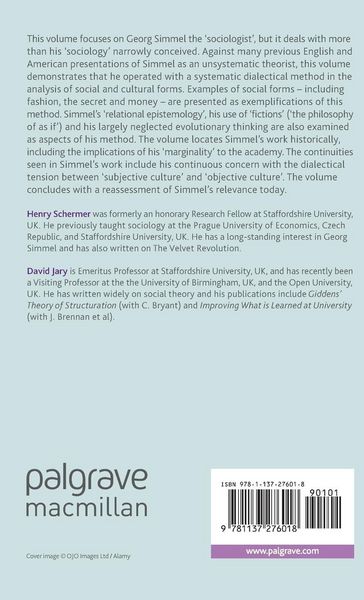 Produktbild: Form and Dialectic in Georg Simmel's Sociology