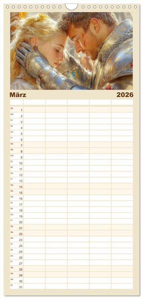 Produktbild: Familienplaner 2026 - Mittelalter - Ein Blick in diese Zeit mit 5 Spalten (Wandkalender, 21 x 45 cm) CALVENDO