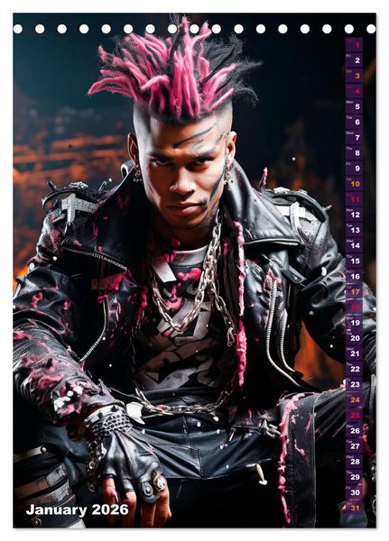 Produktbild: CYBERPUNK Cool guys (Desk Calendar 2026 DIN A5 portrait), CALVENDO 12 Month DeskCalendar