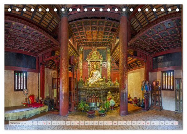 Produktbild: BUDDHA - Buddhistische Tempel in Nordthailand (Tischkalender 2026 DIN A5 quer), CALVENDO Monatskalender