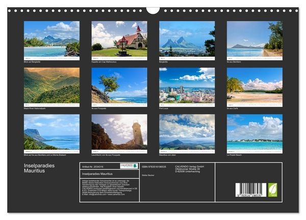 Produktbild: Inselparadies Mauritius (Wandkalender 2026 DIN A3 quer), CALVENDO Monatskalender