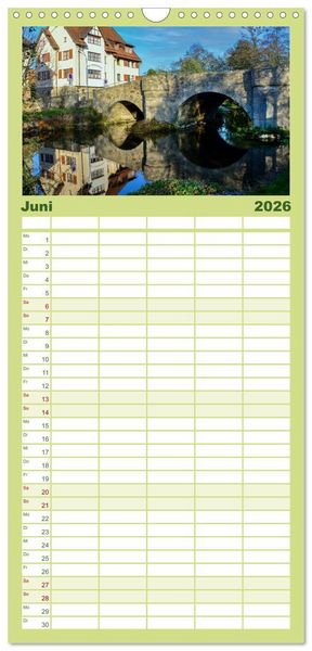 Produktbild: Familienplaner 2026 - In und um Ostheim vor der Rh&ouml;n mit 5 Spalten (Wandkalender, 21 x 45 cm) CALVENDO