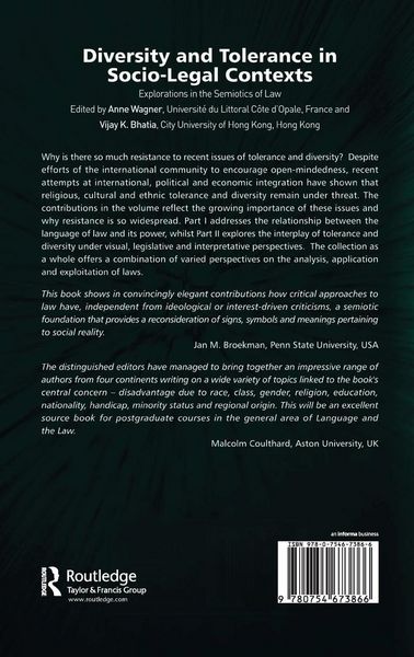 Produktbild: Diversity and Tolerance in Socio-Legal Contexts