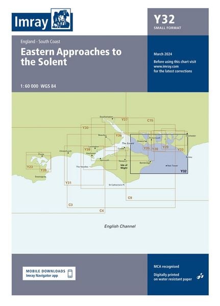Produktbild: Y32 Eastern Approach to the Solent (Small Format), Imray Chart