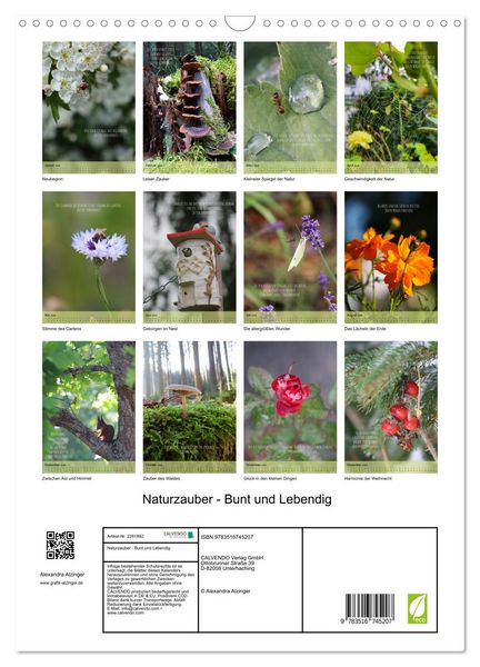 Produktbild: Naturzauber - Bunt und Lebendig (Wandkalender 2026 DIN A3 hoch), CALVENDO Monatskalender