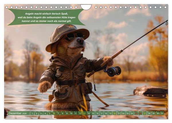Produktbild: Der tierisch lustige Angler-Kalender (Wandkalender 2026 DIN A4 quer), CALVENDO Monatskalender