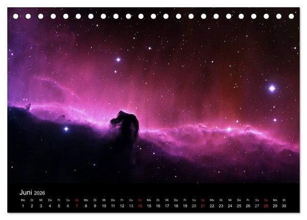 Produktbild: Der Weltraum. Spektakul&auml;re Gasnebel und Galaxien (Tischkalender 2026 DIN A5 quer), CALVENDO Monatskalender