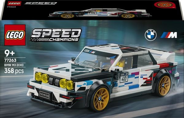 Produktbild: LEGO Speed Champions 77263 BMW M3 (E30), Bauset, BMW-Spielzeugauto mit 1 Minifigur