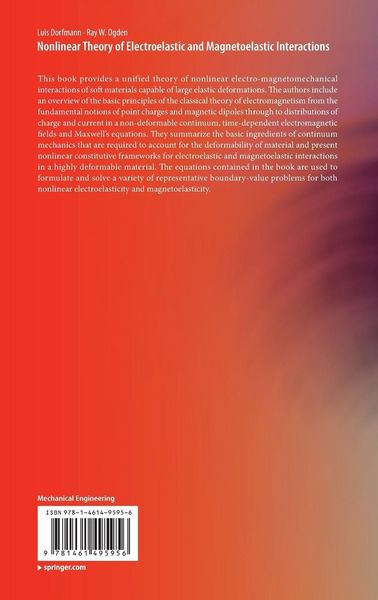 Produktbild: Nonlinear Theory of Electroelastic and Magnetoelastic Interactions