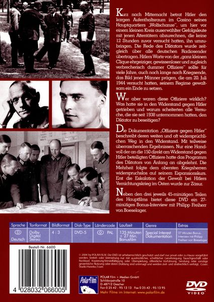 Produktbild: Offiziere gegen Hitler, 1 DVD