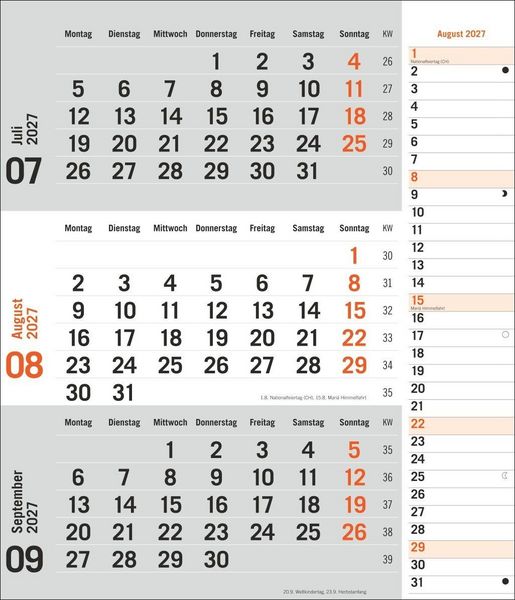 Produktbild: times&more 3-Monatsplaner, orange 2027