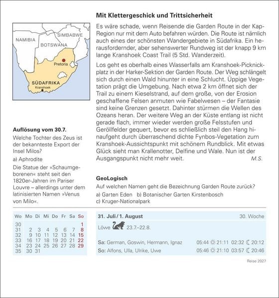Produktbild: Reise Tagesabrei&szlig;kalender 2027 - Kulturkalender - St&auml;dte, Menschen, Landschaften
