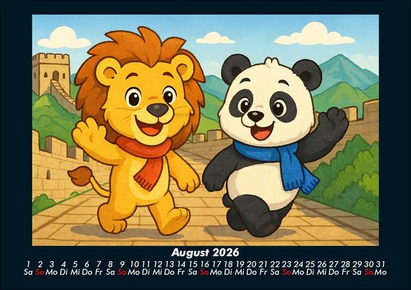 Produktbild: Buschi und Pippin - Abenteuer in Asien 2026 Fotokalender DIN A5