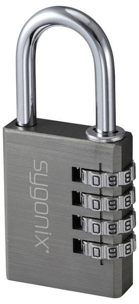 Produktbild: Sygonix SY-6932350 Vorh&auml;ngeschloss 40mm 4-Digit Titanium Grey Zahlenschloss
