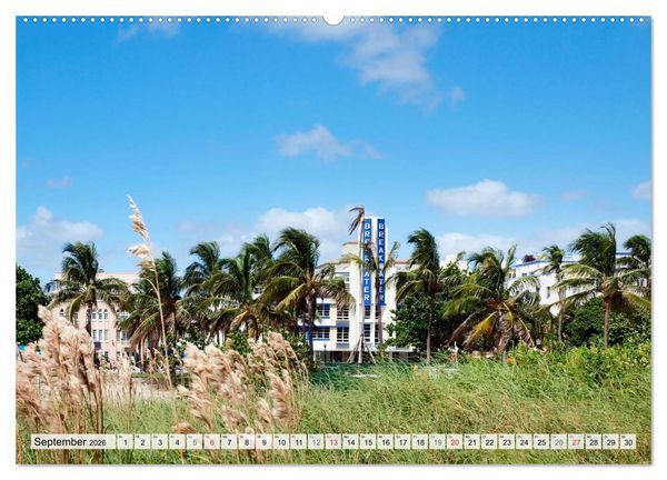 Produktbild: Miami Beach und Art Deco District (Wandkalender 2026 DIN A2 quer), CALVENDO Monatskalender