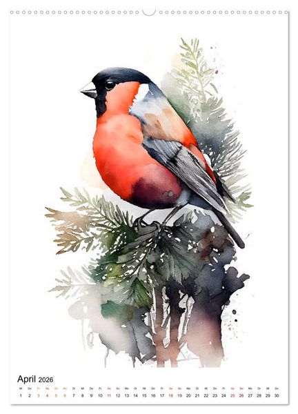 Produktbild: Waldtiere in Aquarell - Heimische Tierarten (Wandkalender 2026 DIN A2 hoch), CALVENDO Monatskalender