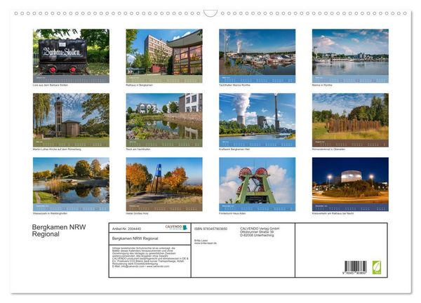 Produktbild: Bergkamen NRW Regional (Wandkalender 2026 DIN A2 quer), CALVENDO Monatskalender
