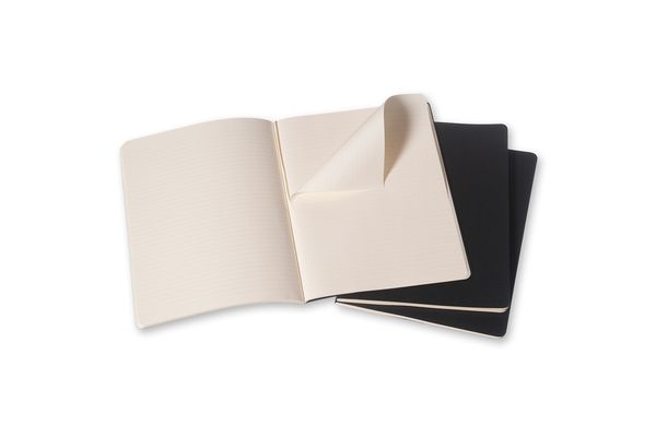 Produktbild: Moleskine Cahier Extra Large liniert schwarz. 3er Pack