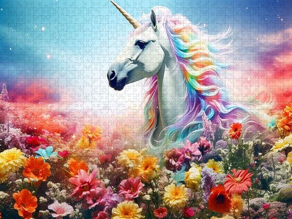 Produktbild: CALVENDO Puzzle Ein Motiv aus dem Kalender Einhorn und coole Spr&uuml;che | 1000 Teile Lege-Gr&ouml;&szlig;e 64x48cm Foto-Puzzle f&uuml;r gl&uuml;ckliche Stunden
